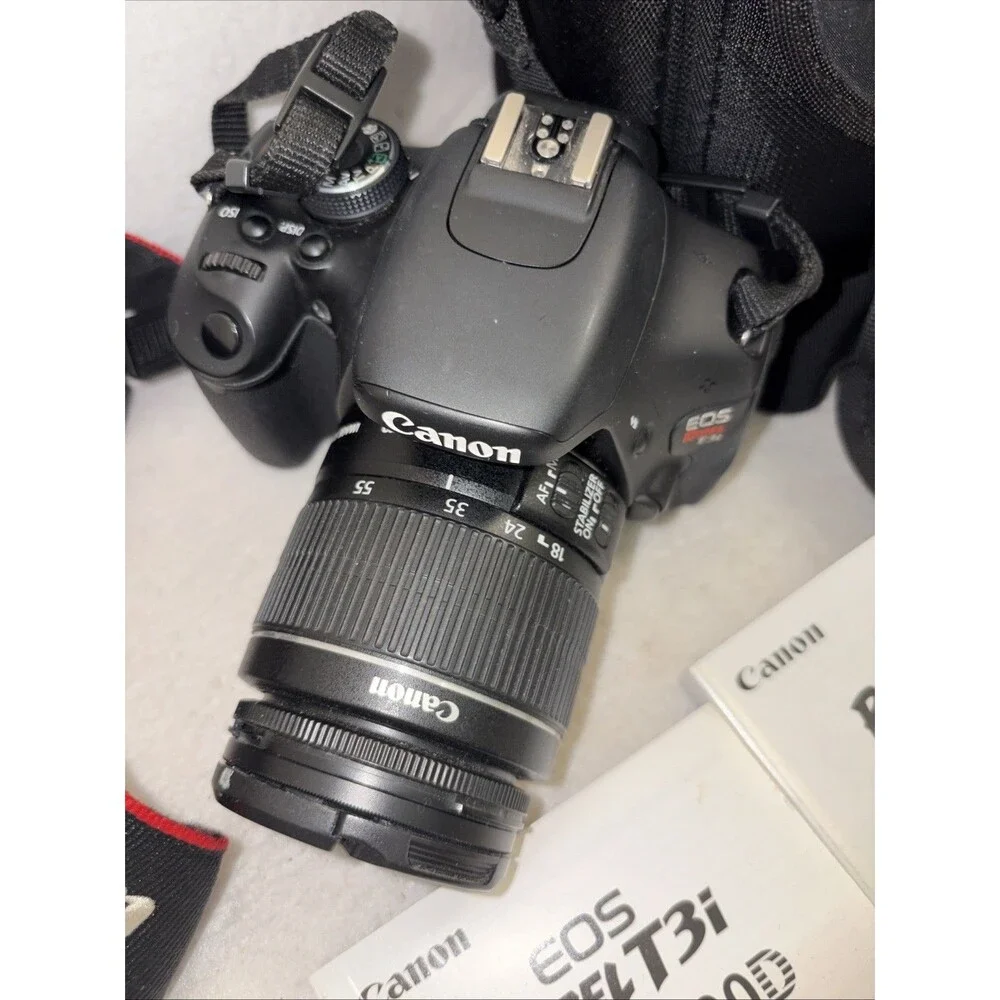 Canon Rebel T3i EOS 600D Digital SLR Camera 18-55mm 55-250mm Lenses Bag Manual